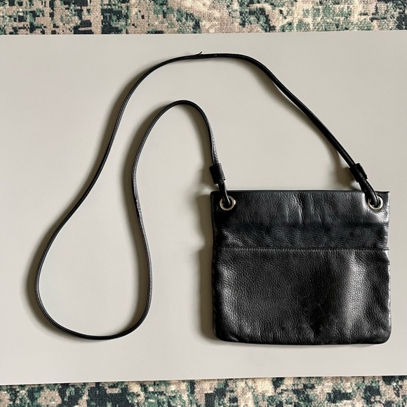Margot Pebbled Black Leather Crossbody Bag Purse - Picture 9 of 12